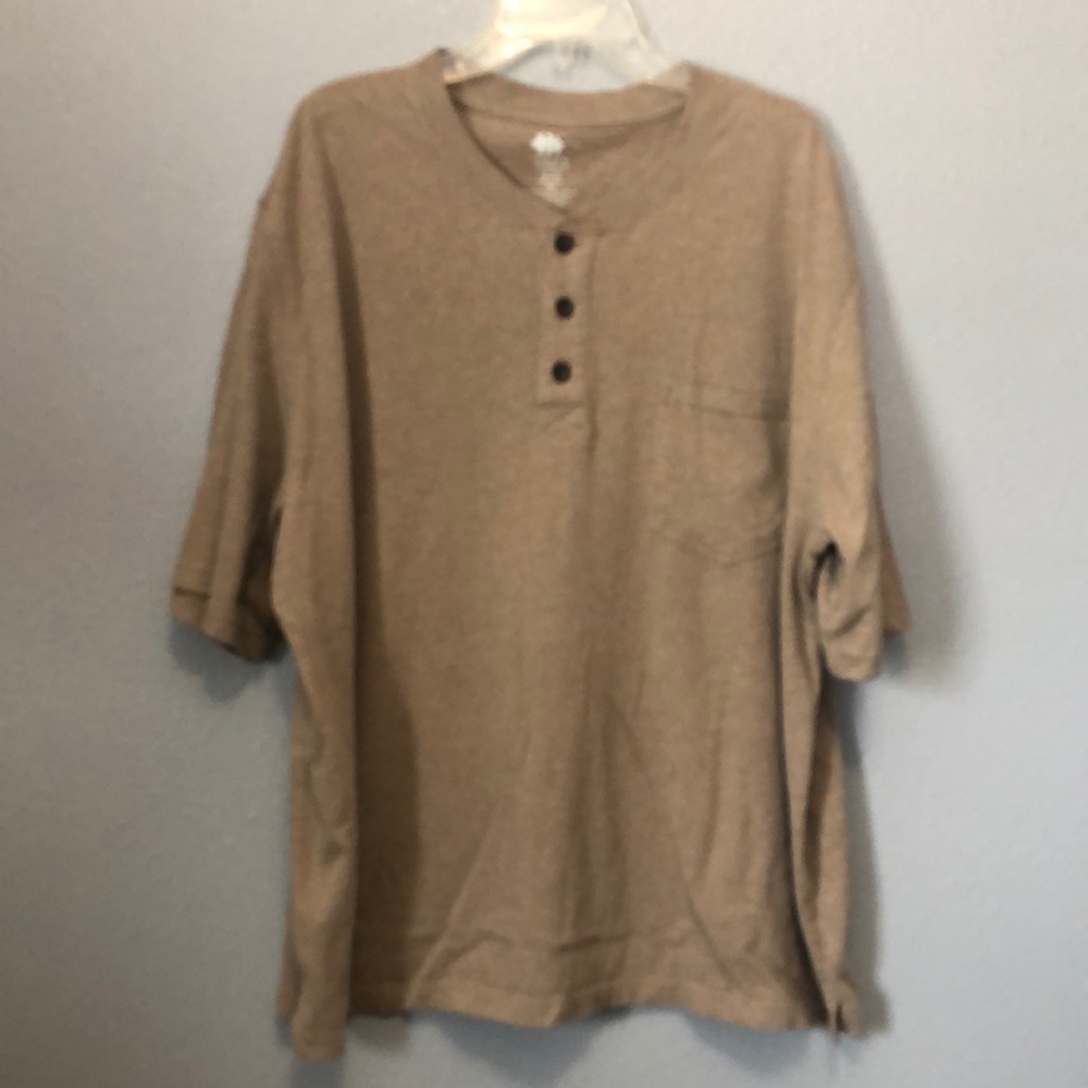 Field N Forest shirt Men's 3XL tan cotton crew neck outdoors hiking gorpcore EUC